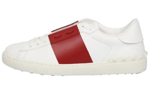 Valentino Open Low top Stylish Skateboarding Shoes Men's White Red