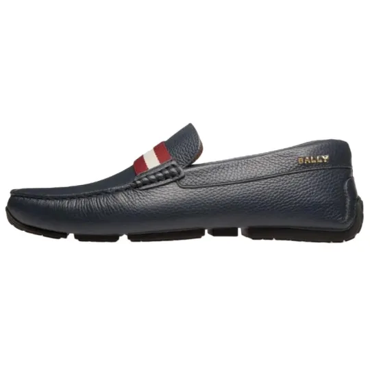 BALLY Logo-print Leather Loafers