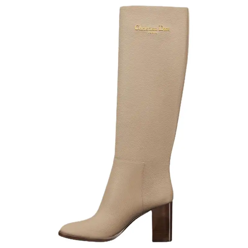 DIOR D Town Knee high Boots 8.5cm Women's Pink Beige