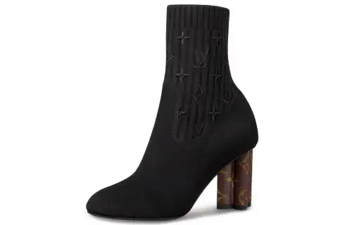 LOUIS VUITTON Silhouette Ankle Boots Women's Black