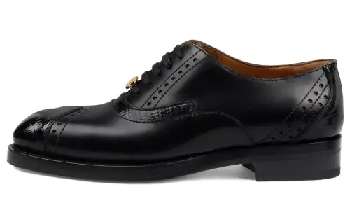 Gucci Wmns Leather Lace-up 'Black' Women's