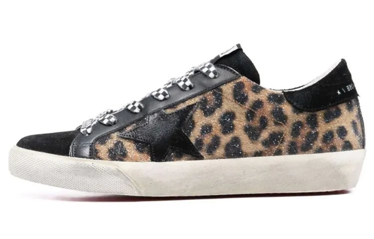Golden Goose Super Star Leather Low top Stylish Skateboarding Shoes Women's Black