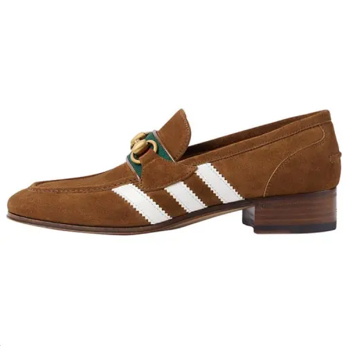 Gucci Adidas x Gucci Wmns Loafer 'Light Brown Suede' Women's