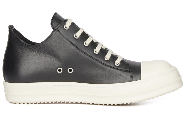 RICK OWENS/RO Leather Low top Stylish Skateboarding Shoes Men's Black