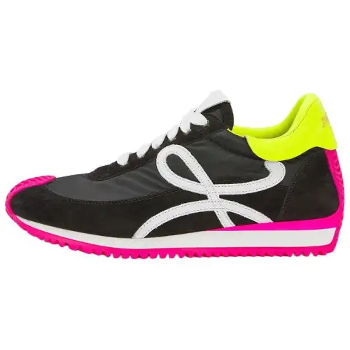 LOEWE Flow Runner Low top Casual Shoes Men's Black White Red