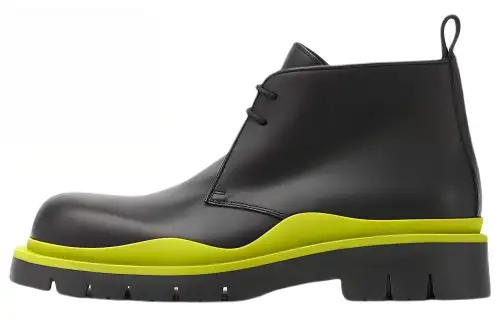 Bottega Veneta Tire BV Ankle Length Combat Boots Men's Kiwi Color