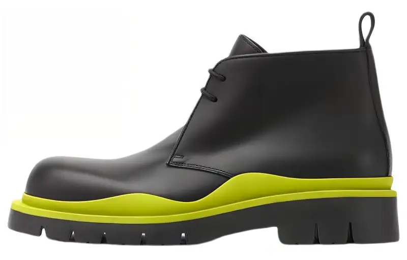 Bottega Veneta Tire BV Ankle Length Combat Boots Men's Kiwi Color