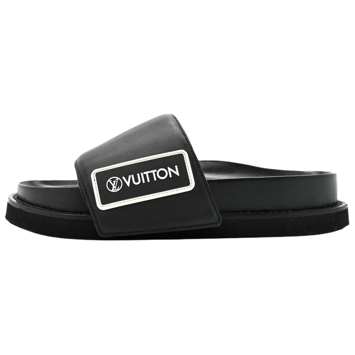 LOUIS VUITTON Sunset Slide Slippers Women's Black White