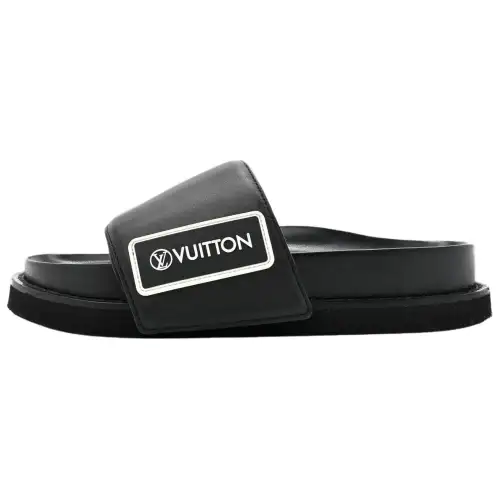 LOUIS VUITTON Sunset Slide Slippers Women's Black White