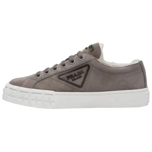 PRADA Wheel Gabardine Suede Low top Skateboard Shoes Women's Gray