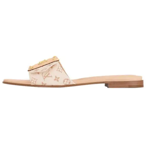 LOUIS VUITTON Slide Slippers Women's Beige