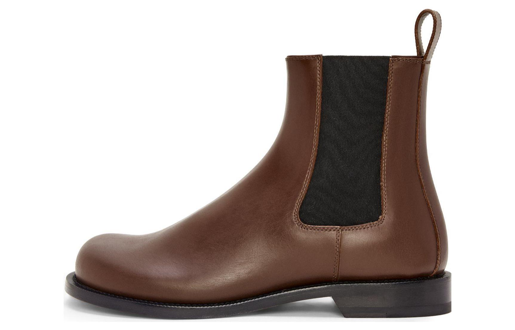 LOEWE Campo Cow Leather Chelsea Boots Men's Brown