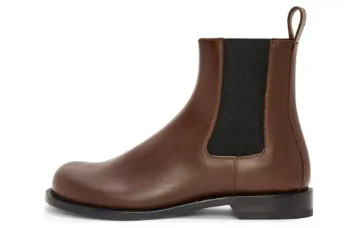LOEWE Campo Cow Leather Chelsea Boots Men's Brown