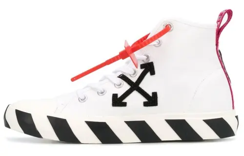 OFF WHITE Arrow Canvas Mid Top White