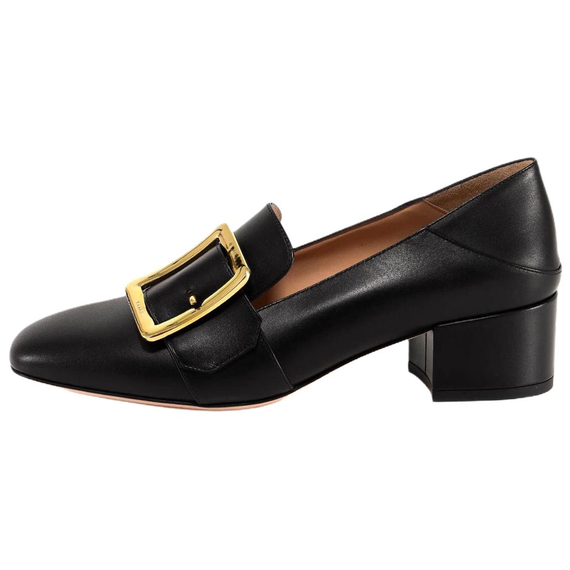 BALLY Leather Block Heel High Heels Women's Black