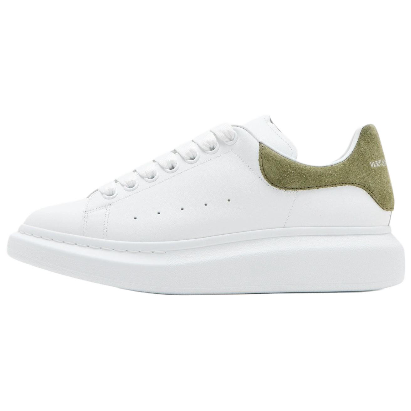 Мужские кроссовки Alexander McQueen Oversized Sneaker (бело-зеленые)