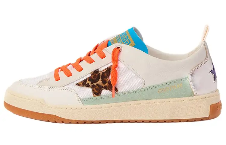 Golden Goose Yeah Leo Stars Casual Stylish Skateboarding Shoes Men's White Orange