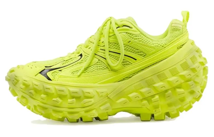Balenciaga Bouncer Low top Chunky Sneakers Men's Neon Green Distressed