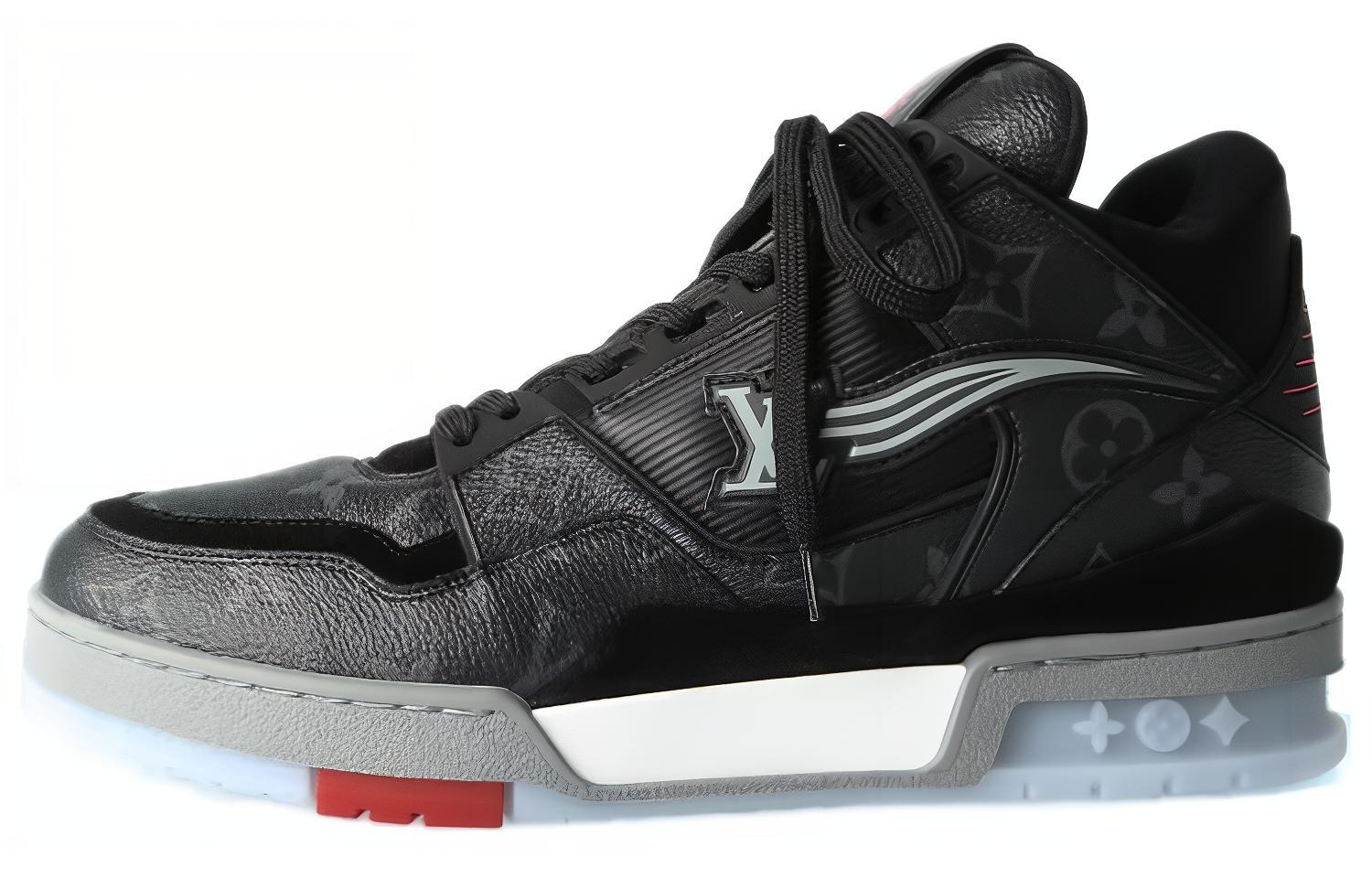 Мужские кроссовки Louis Vuitton Trainer Monogram (черные) — фото 1