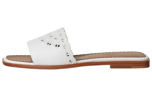 HERMES Chaine D'Ancre Slide Slippers Women's White