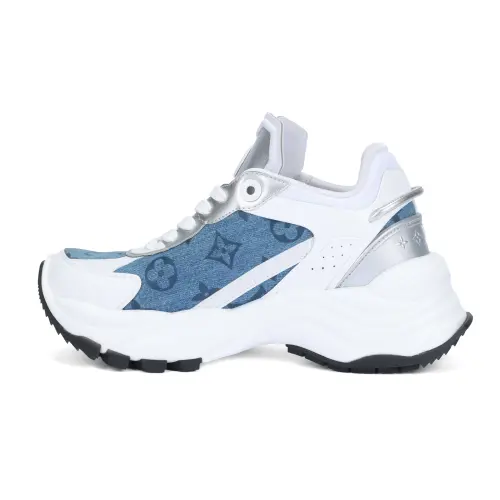 LOUIS VUITTON Run 55 Sneakers 'Denim Monogram Silver' Women's