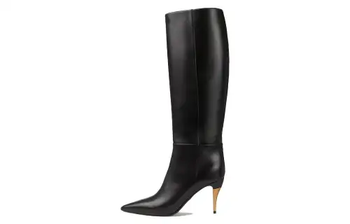 GUCCI Leather Knee high Boots Women's Black