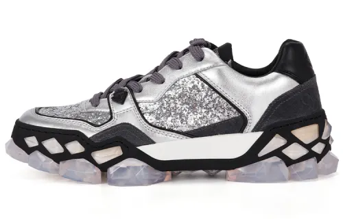 Jimmy Choo Diamond X Trainer/F Low top Casual Shoes Women's Silver