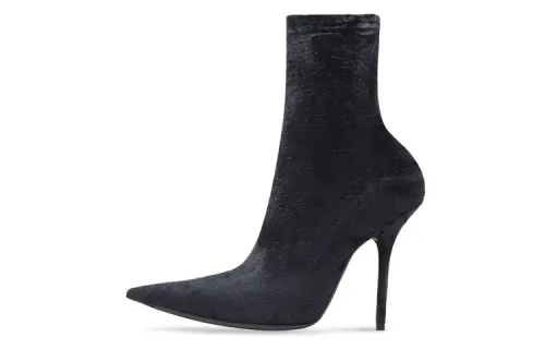 Balenciaga Knife Suede Ankle Boots 11cm Women's Black