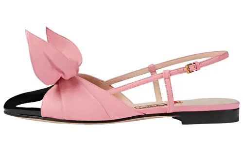 GUCCI Leather Flat Shoes Women's Pink Year Of The Rabbit Limited Edition