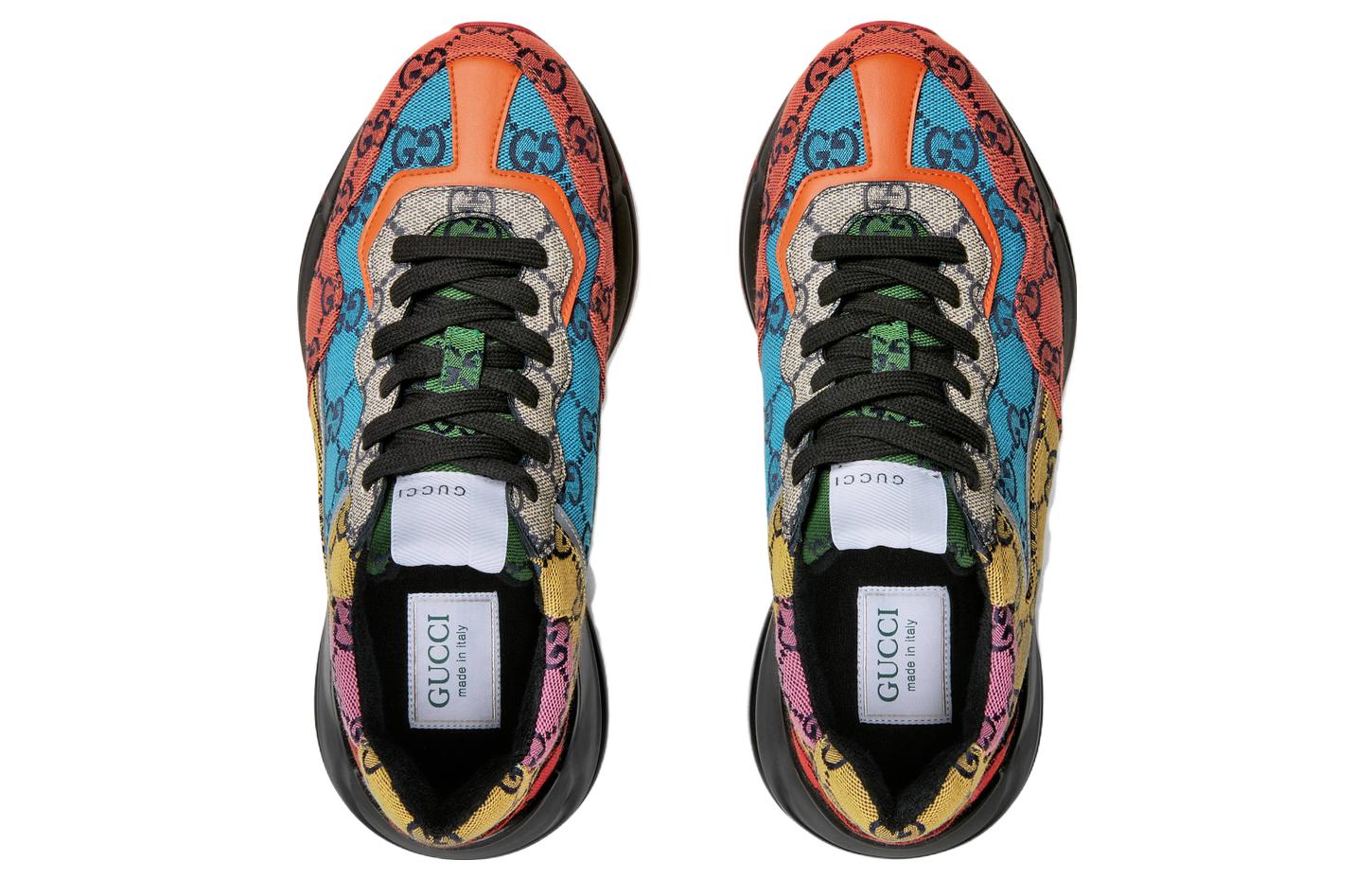 Кроссовки Gucci Rhyton (разноцветные) — фото 3