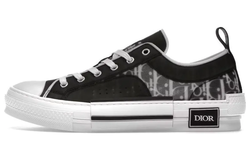 DIOR B23 Low Black White Oblique