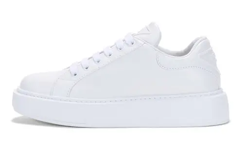 PRADA Leather Low top Skateboard Shoes Women's White