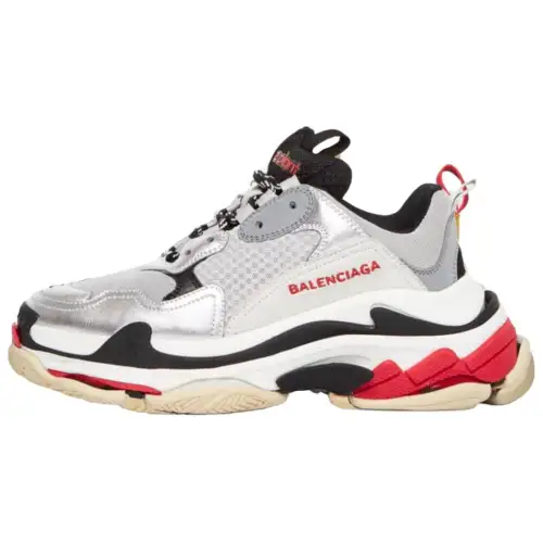 Balenciaga Women's Triple S Sneaker 'Silver Black Red'