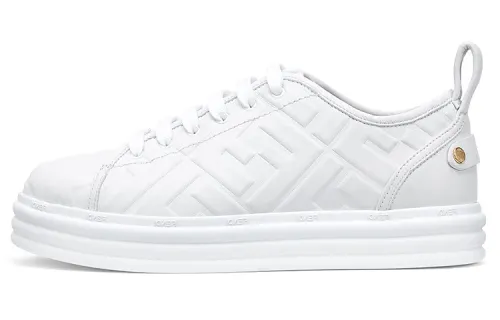 FENDI Leather Flatform White Women's