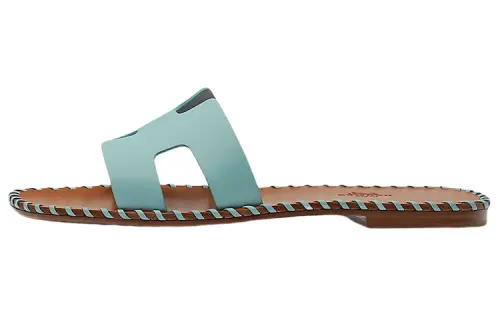 HERMES Oran Slide Slippers Women's Blue