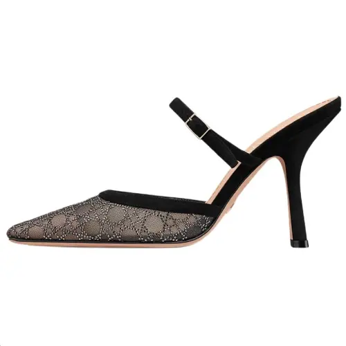 DIOR Capture Closed Toe Slippers 10cm Women's Black