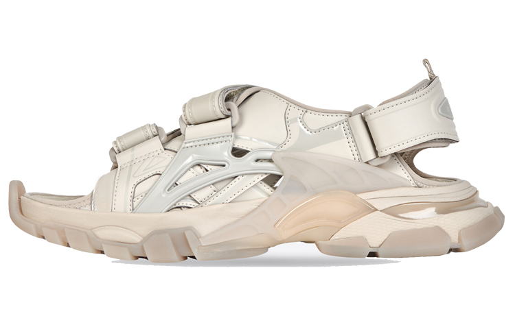 Balenciaga Balenciaga Track 2.0 Velcro Transparent Sole Open Toe Beach Sandals Men's Beige