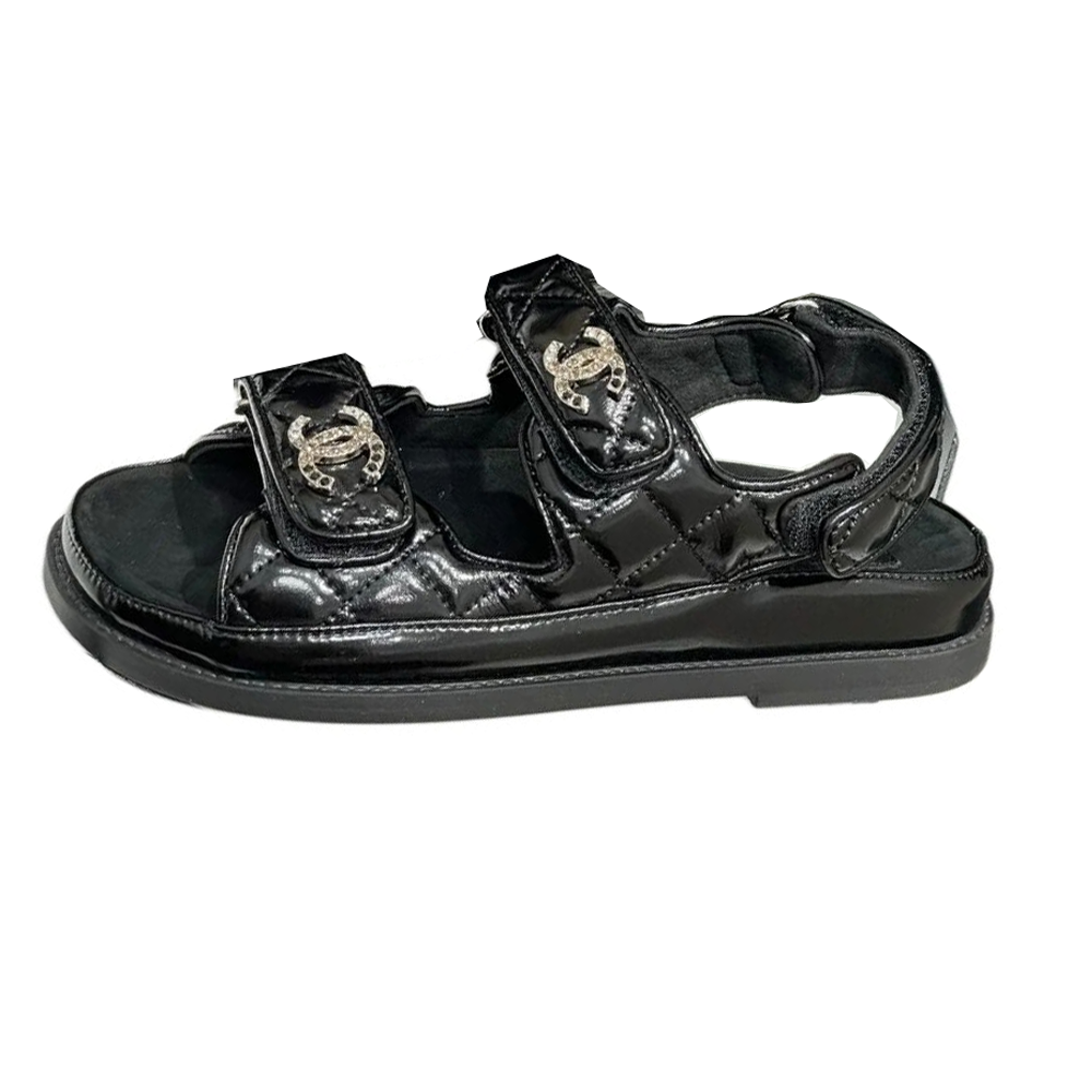 CHANEL 25S One Strap Sandals Women's Black