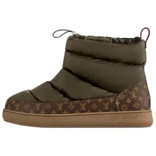 LOUIS VUITTON Cloud SKI Skiing Collection Short Snow Boots Women's Green