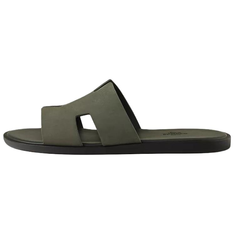 HERMES Izmir Slide Slippers 1.4cm Men's Green