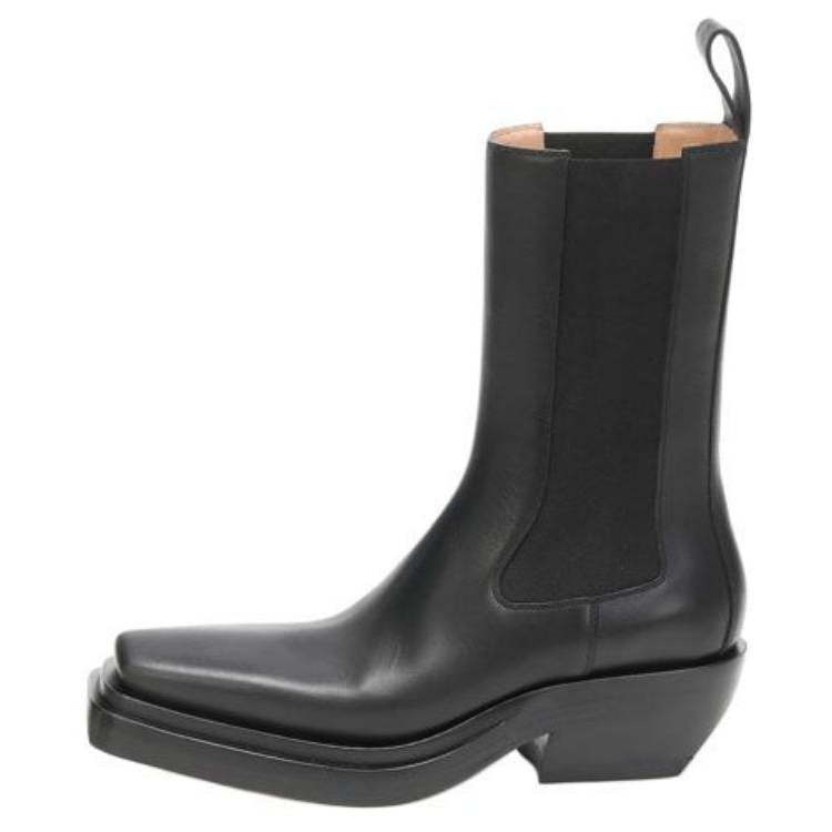 Bottega Veneta Bottega Veneta Square Toe Sleeve Short Chelsea Boots Women's Black