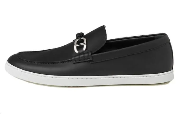 HERMES Chaine D'Ancre Loafers Men's Black