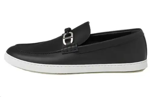 HERMES Chaine D'Ancre Loafers Men's Black