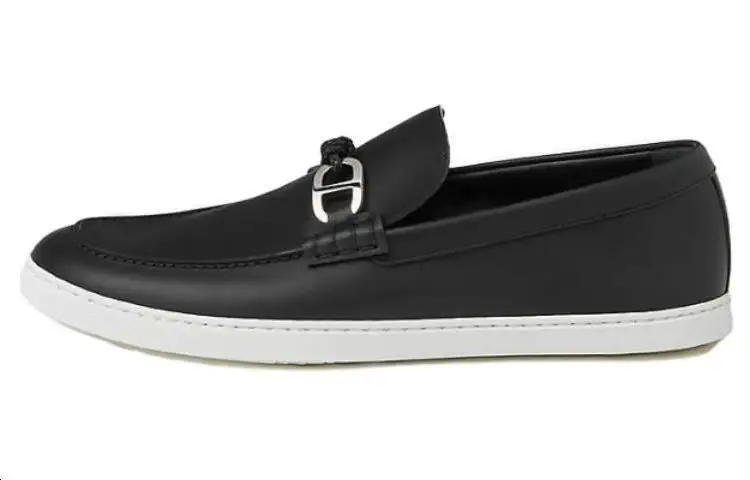 HERMES Chaine D'Ancre Loafers Men's Black