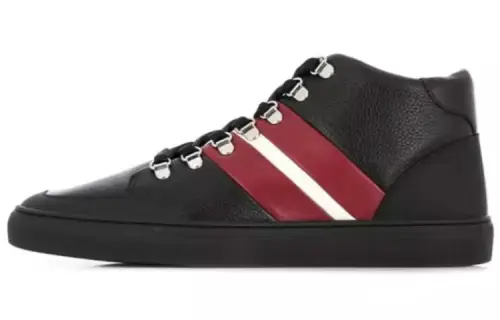 BALLY Bally Hensy 300 casual trend mid-top fashion sneakers men's black and red
