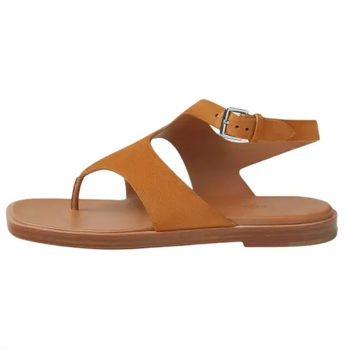 HERMES Karen One Strap Sandals 1CM Women's Brown