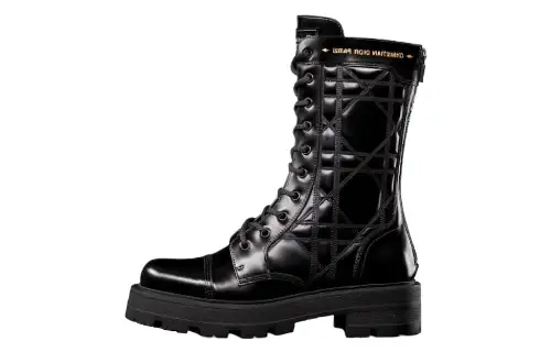 DIOR D Unit Leather Ankle Boots Women's Black