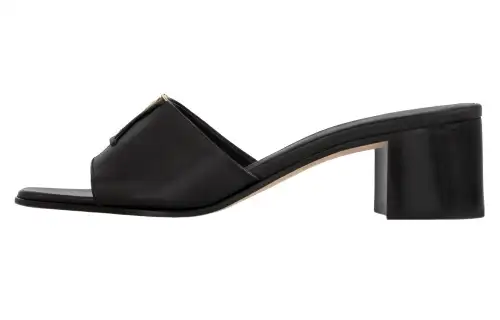 LOUIS VUITTON Capri Slide Slippers Women's Black