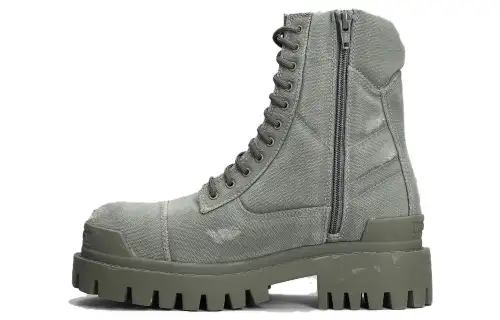 Balenciaga Combat Strike 20mm Boots 'Washed Grey Cotton' Women's