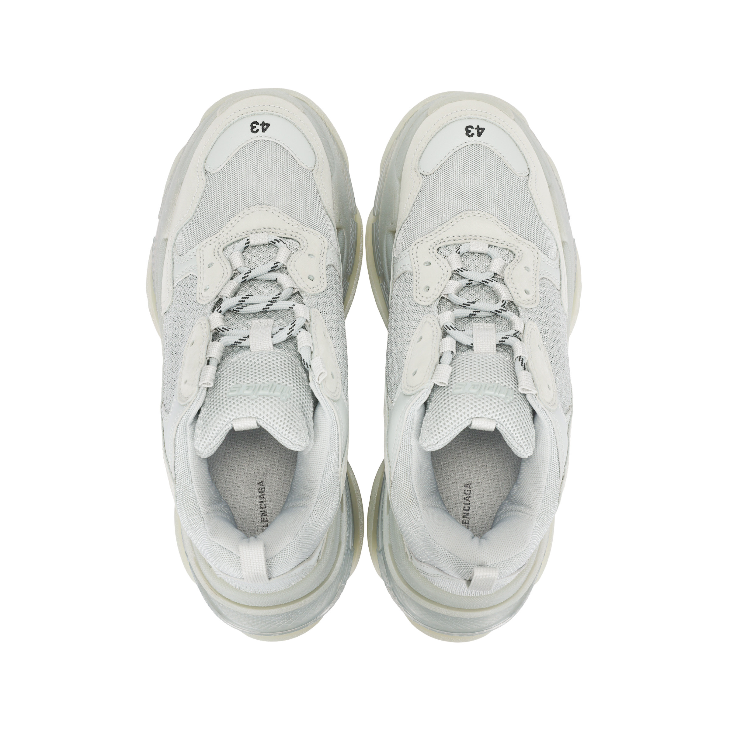 Мужские кроссовки Balenciaga Triple S (серо-белые) — фото 3